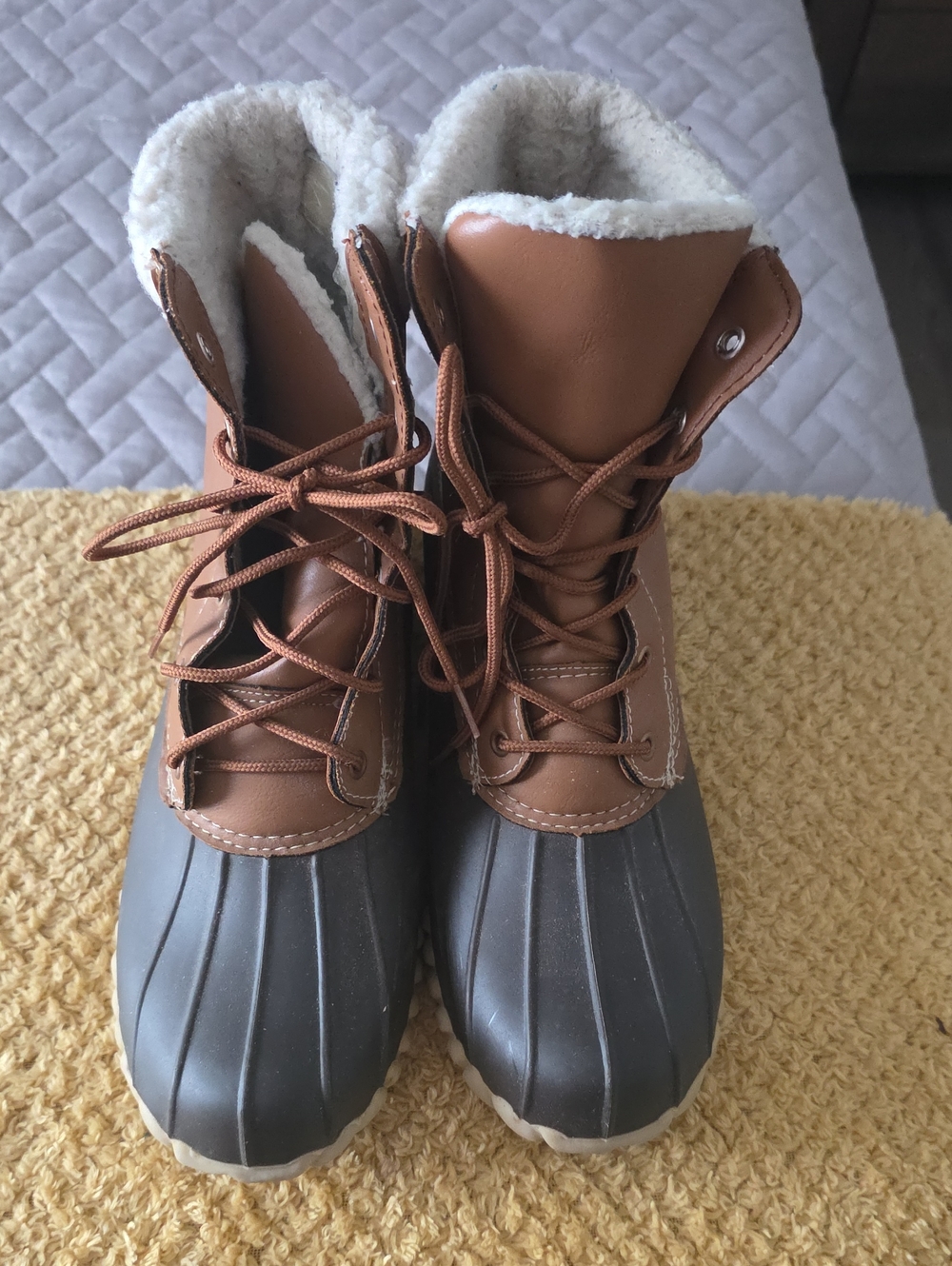 Outwoods Brown and Gray Waterproof Winter Lace-Up Boots